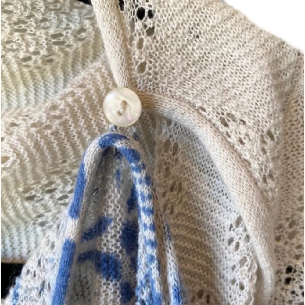 Anthropologie Delft Sweater Wrap Small / Medium ART TO WEAR Artisanal NWT - Picture 4 of 14